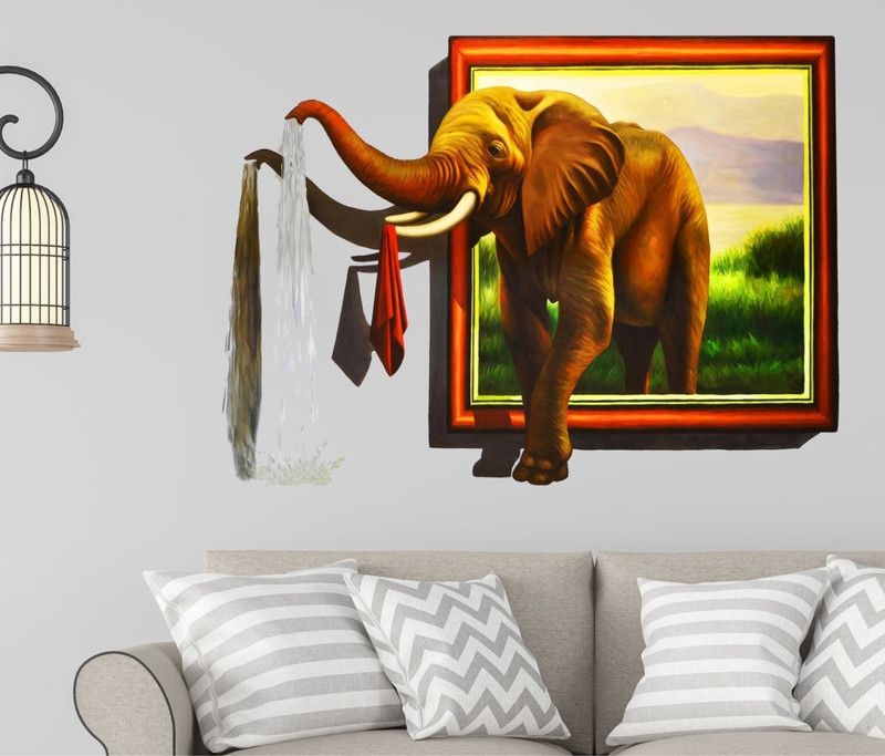 BALKRISHNA WALL STICKER 82 cm HD ELEPHANT WALL STICKER Self Adhesive Sticker  (Pack of 1)