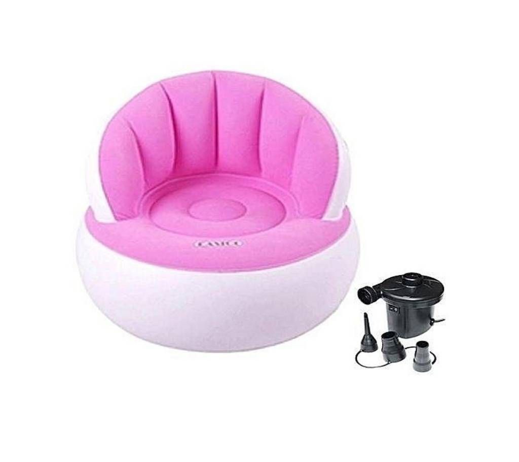 Child Portable Flocking Fast Inflatable Lazy Sofa with pumper