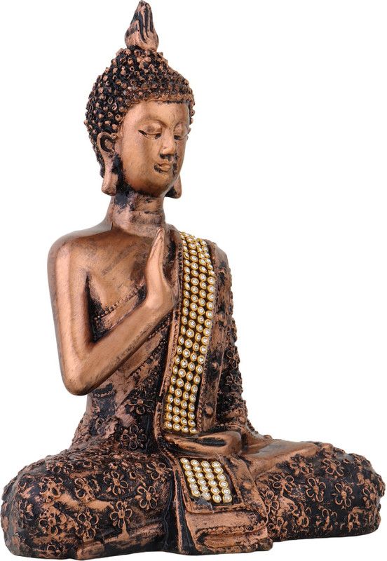 SPLICE Sitting Buddha Idol Statue Showpiece for Home & Office Décor | Gifting Decorative Showpiece - 18 cm  (Polyresin, Light Green)