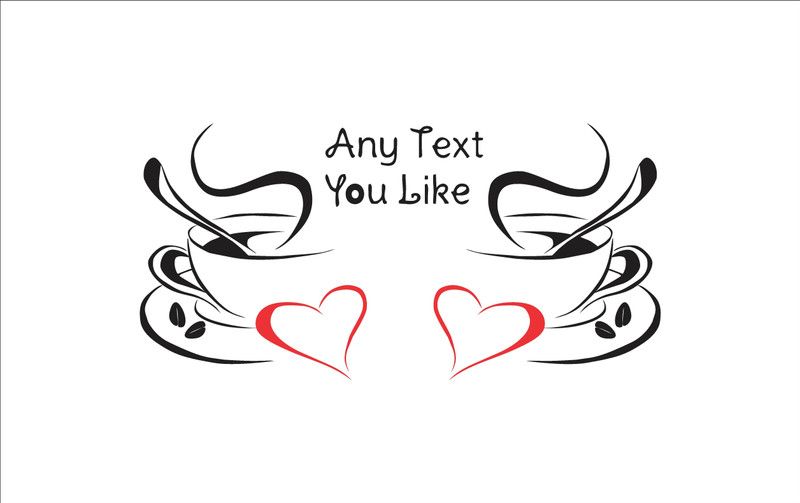 Crown Decals 91 cm any text you like on coffee multicolor pvc vinyl wall sticker Self Adhesive Sticker  (Pack of 1)