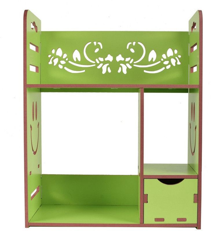 Nevina Wooden Wall Shelf  (Number of Shelves - 4, Green)