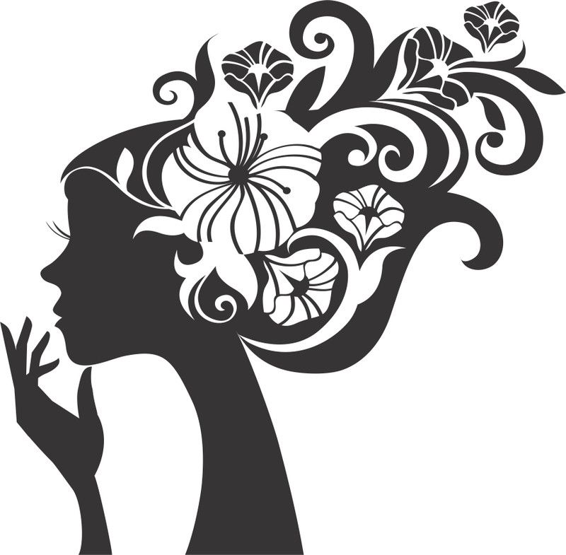 Divine studio 58 cm Beautiful decorative wall flewer girl sticker multicolor decorative wall sticker for wall decoration for home décor (pvc vinyl covering area 58 cm X 59cm) Self Adhesive Sticker  (Pack of 1)