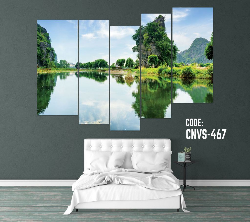 CNVS-467 Lake Mountain Nature Wall Canvas Art Prints 78 inch x 48 inch