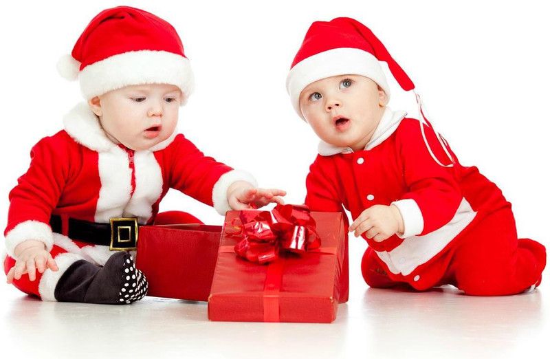 XMAS HAPPY TWEIN BABY BOY Print Poster on LARGE PRINT 36X24 INCHES Photographic Paper  (36 inch X 24 inch, Rolled)