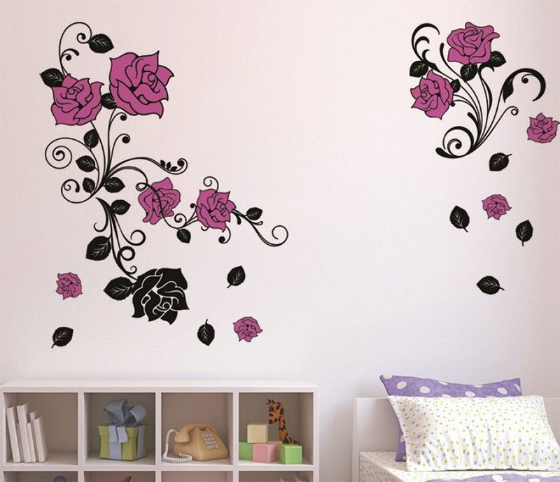 Zampyy 110 cm Flower Self Adhesive Sticker  (Pack of 1)