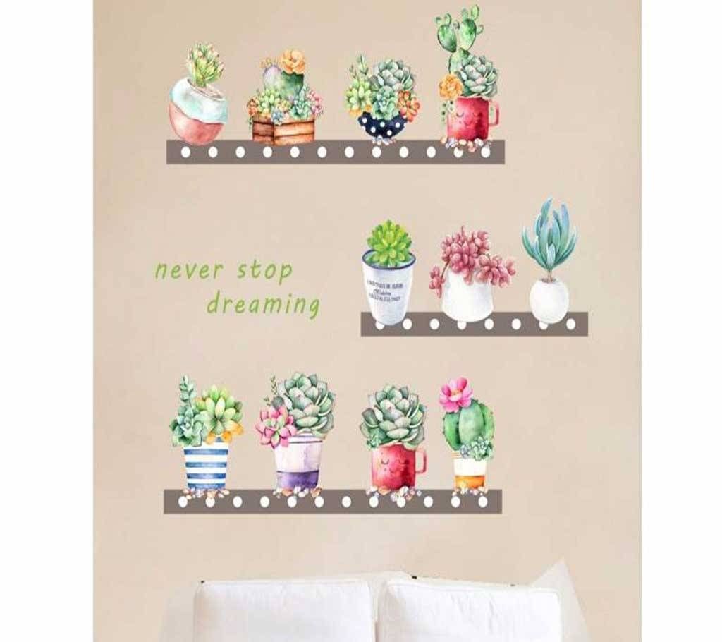 Garden 3d vivid Plant flower Wall Stickers For Home Decor Living Room Kitchen