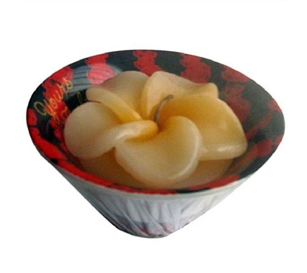 Artefact Kathali Chapa Floral Shape Ceramic Bowl Candle
