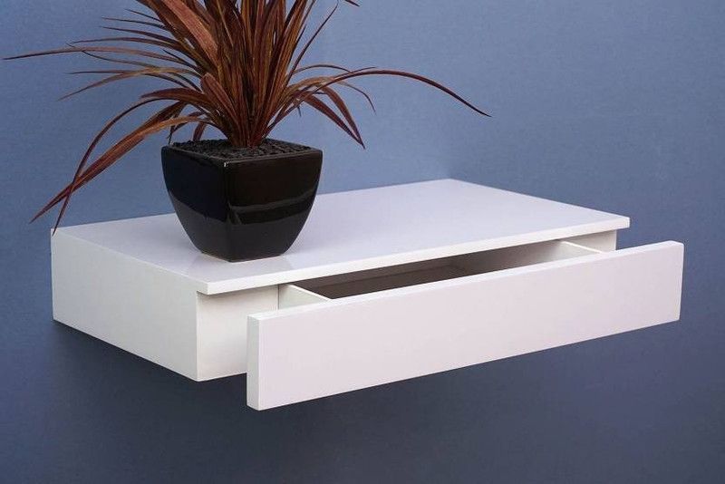 ONLINECRAFTS wooden wall shelf Wooden Wall Shelf  (Number of Shelves - 1, White)