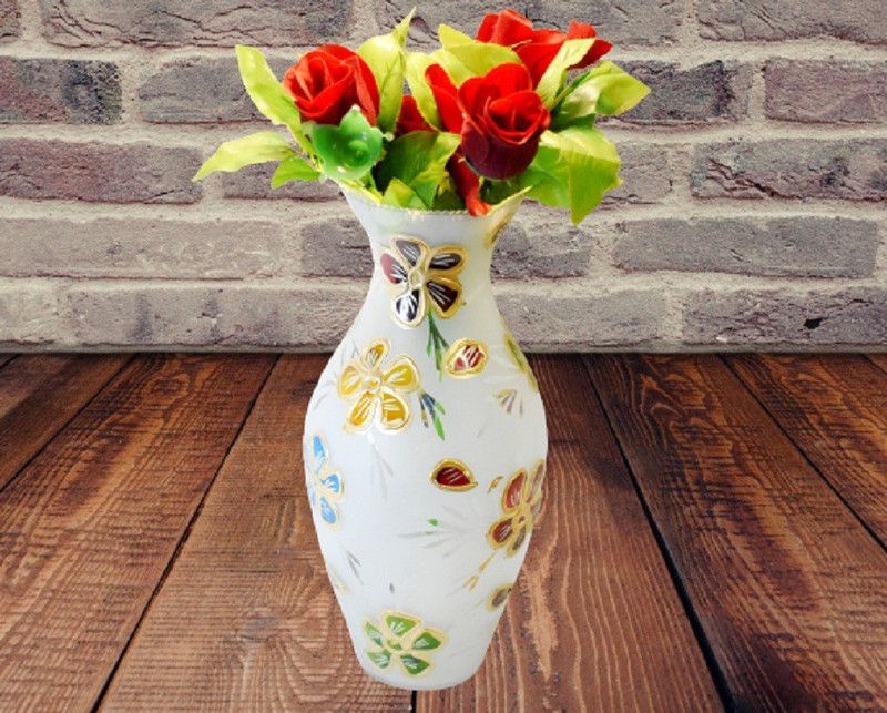MARBOGLASS INDIA Glass Vase  (12 inch, Multicolor)