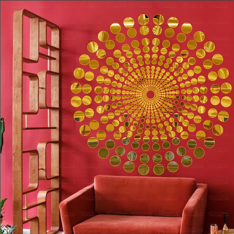 LOOK DECOR 80 cm Duck Dots Gold(Pack Of 100)3 Self Adhesive Sticker  (Pack of 100)