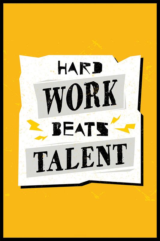 Hard Work Beats Talent| HD Motivational Wall Poster | Inspirational Quotes for Office and Home (300GSM Thick Paper, Gloss Laminated) Paper Print  (18 inch X 12 inch, Rolled With Safety Tube)