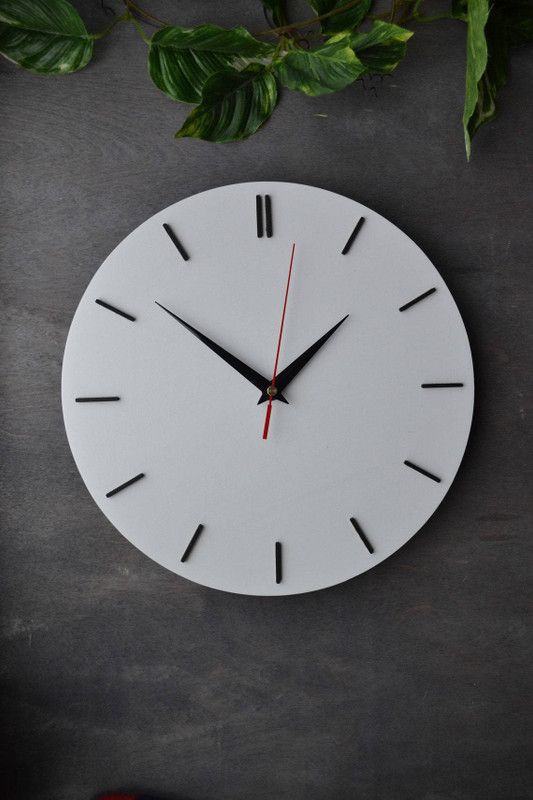 Qeznef Analog 30 cm X 30 cm Wall Clock  (White, Without Glass, Standard)