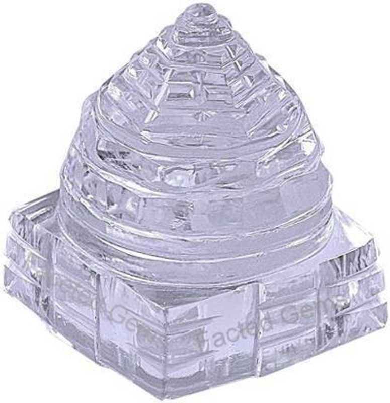 gandak 100% Pure Sphatik Shree Yantra for use Home/Car/Office/Shop Decorative Showpiece - 4.8 cm  (Glass, Clear)