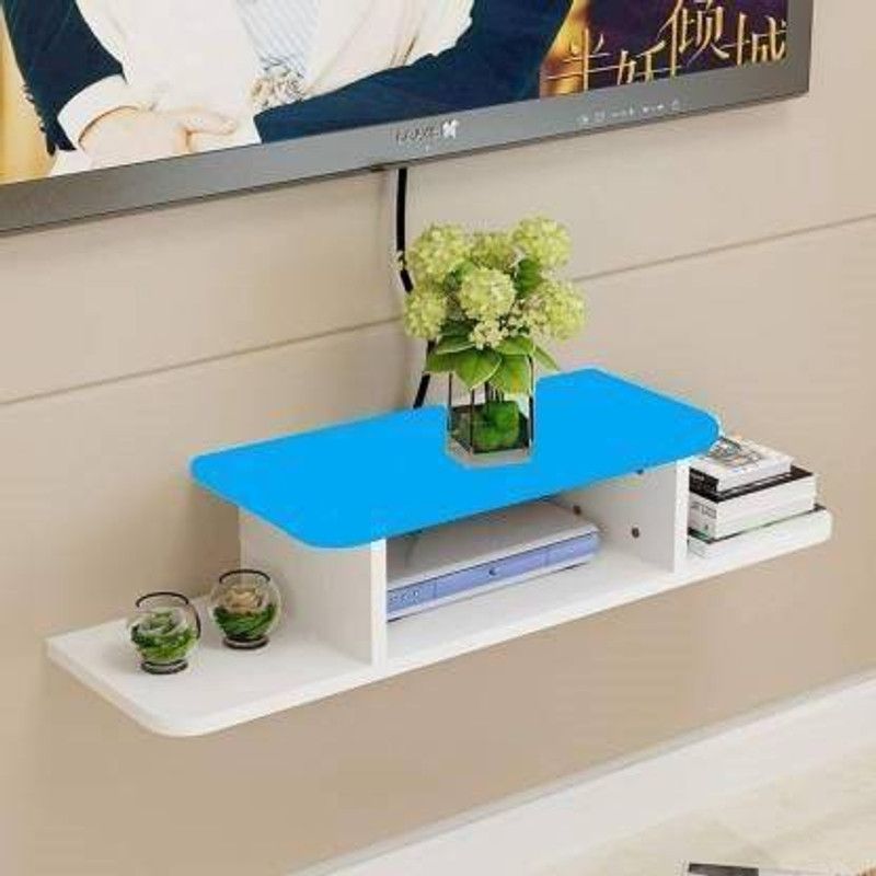 ANB Enterprises Wall T.V set up box stand & Wall T.V entertainment unit set up box stand MDF MDF (Medium Density Fiber) Wall Shelf  (Number of Shelves - 4, Blue, White)