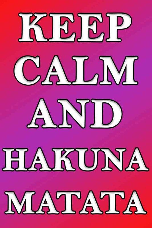 Keep Calm and Hkuna Matata Waterproof Vinyl Sticker Poster || can2219-1 Fine Art Print  (18 inch X 12 inch, Rolled)