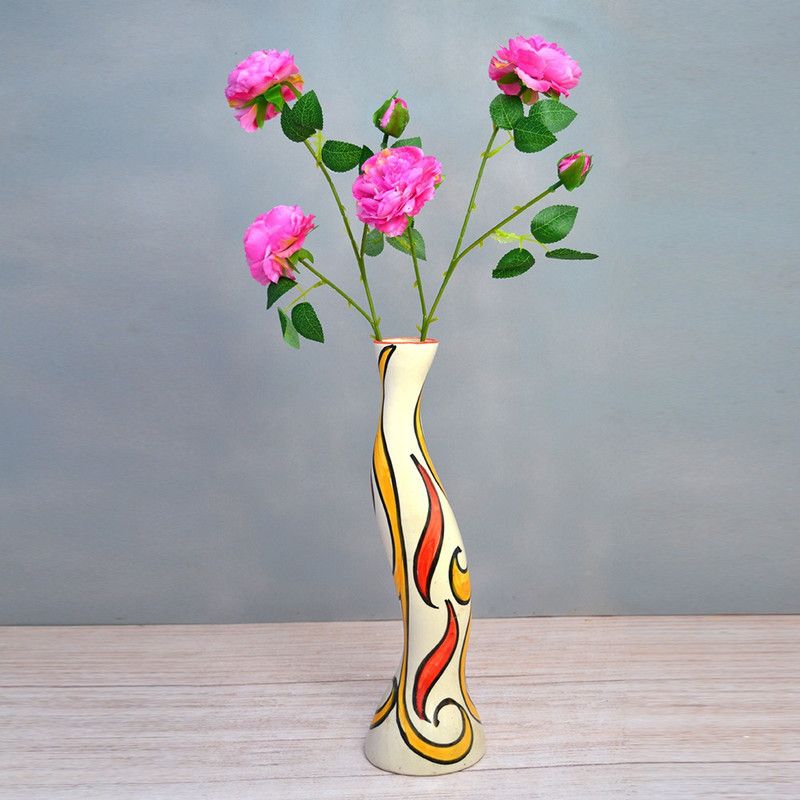 decormasters Artificial Flower sticks Hungarian Rose 2 Heads , 1 Bud without pot Pink Rose Artificial Flower  (23.62 inch, Pack of 2, Flower Bunch)