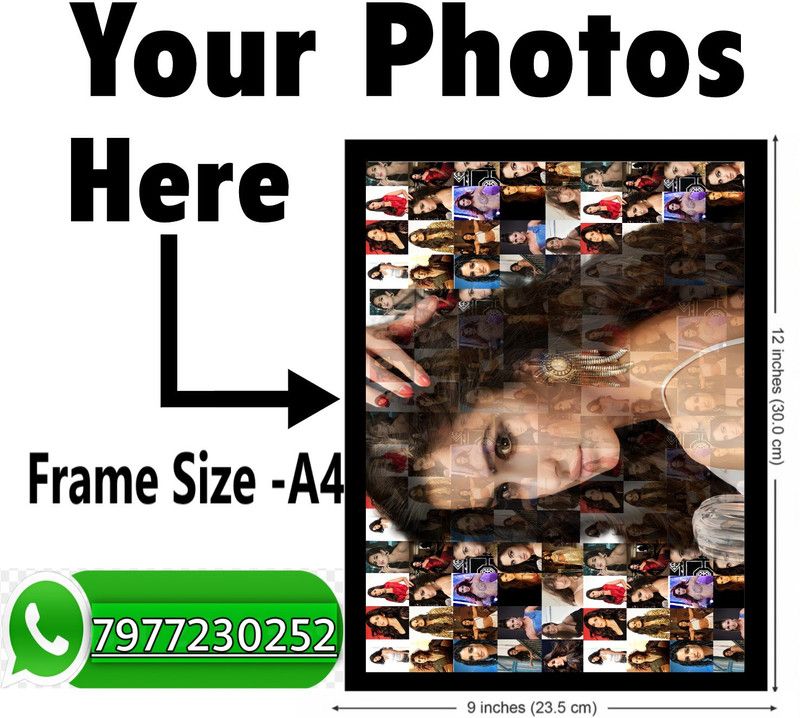 PERSONALIZED WORLD Customize Wood Personalized, Customized Gift Best Friends Reel Photo Collage gift for Friends, BFF with Frame, Birthday Gift,Anniversary Gift Wall  (Black, 50 Photo(s), A4, 9.5 × 13inch)
