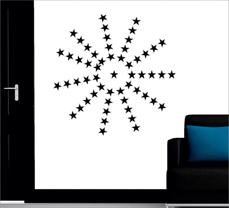 DAKSHITA 100 cm Dakshita 3D Acrylic Home & Office 50 Stars Black (Pack of 50) Self Adhesive Sticker  (Pack of 50)