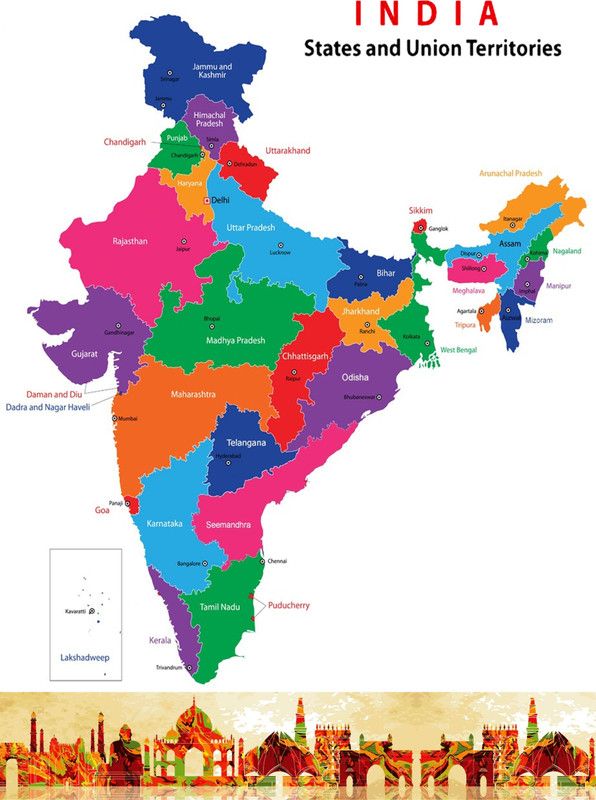 India New Map no. 2 Wall Poster Print on Art Paper 13x19 Inches Paper Print  (19 inch X 13 inch, Rolled)
