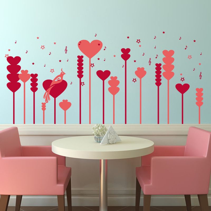 Saiii Designs 60 cm Hearts for My Sweet Love' Wall Sticker ( PVC Vinyl, 60 X 131 ) Self Adhesive Sticker  (Pack of 1)