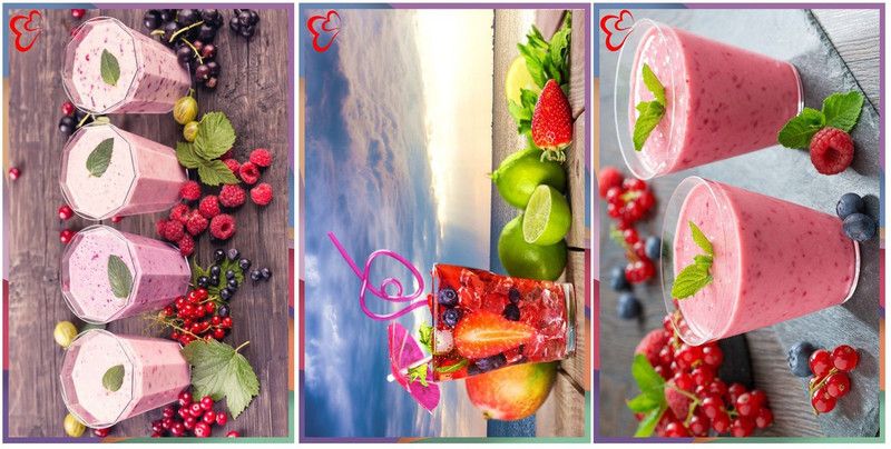 New love Life Creations 45 cm Pink shakes kitchen wall sticker Self Adhesive Sticker  (Pack of 3)