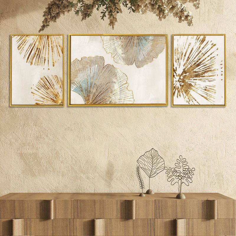 Painting Mantra Perfect Twig 3 Canvas Set Painting for Home Décor Canvas 17 inch x 50 inch Painting  (With Frame, Pack of 3)