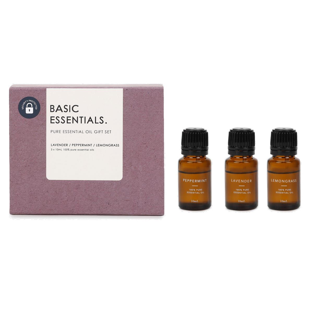 3 Pack Basic Essentials Pure Essential Oil Gift Set 30ml
