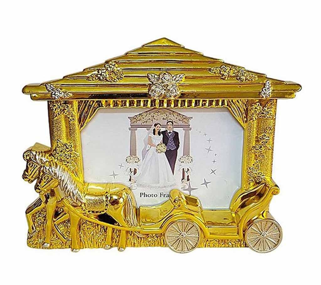 House Shaped Golden Chariot Wedding Frame