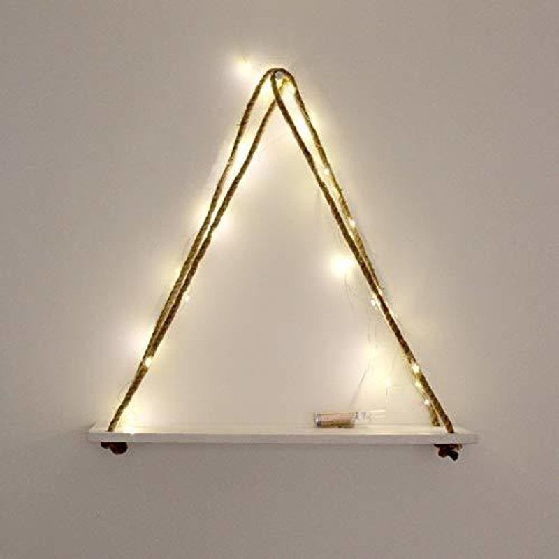 Khush Its Amazing 1 Shelf white Standard With LED Light Wooden Wall Shelf  (Number of Shelves - 1, White)