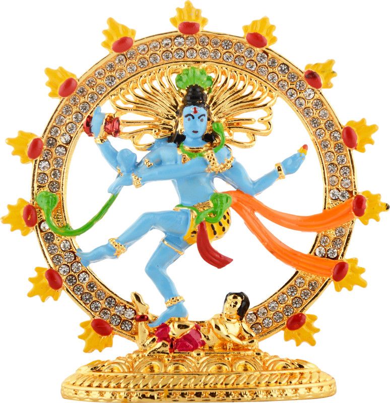 Kulin Metal Lord Natraj Idol | Statue For Car Dashboard | Home Decor | Gifting | Showpiece Decorative Showpiece - 6.1 cm  (Brass, Multicolor)
