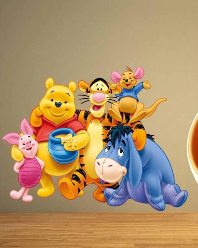 Approach home Decor 60 cm winnie l ourson wall sticker 3d Self Adhesive Sticker  (Pack of 1)