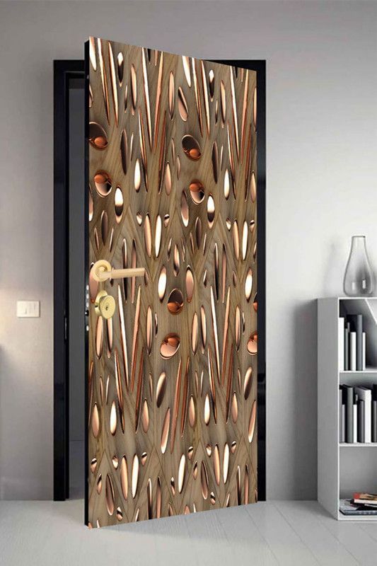 QTH 29.8 cm QTH Patterns Dor-6469 Design Door Sticker Self Adhesive Sticker  (Pack of 1)