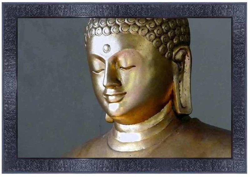 pnf Buddha Wood Photo Frames with Acrylic Sheet (Glass)15667 Digital Reprint 10 inch x 14 inch Painting  (With Frame)