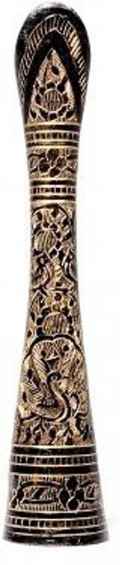 Skywalk HAND CRAFTED METAL BRASS FLOWER VASE WITH BIDRI NAKKASHI WORK, COLLECTIBLE ART,PERFECT FOR HOME DECORATION AND GIFTING Brass Vase  (10 inch, Black, Gold)