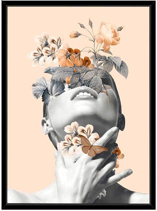 Painting Mantra Digital Reprint 23 inch x 17 inch Painting  (With Frame)