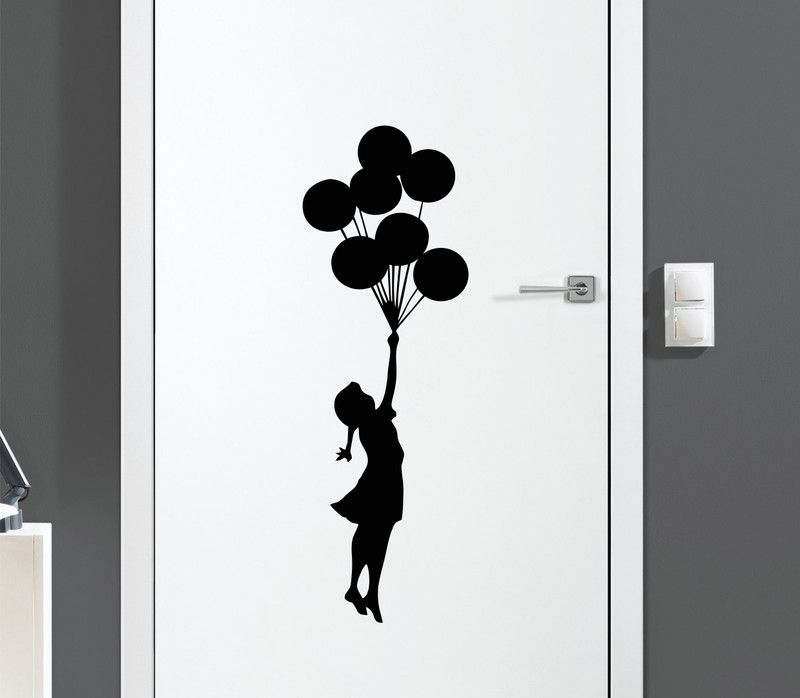 Sudarshan Creatives 7 cm Baloon Girl Wall Sticker Self Adhesive Sticker  (Pack of 1)