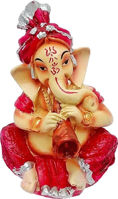ART N HUB God Ganesh / Ganpati / Lord Ganesha Idol - Statue Gift item Decorative Showpiece - 12 cm  (Terracotta, Multicolor)