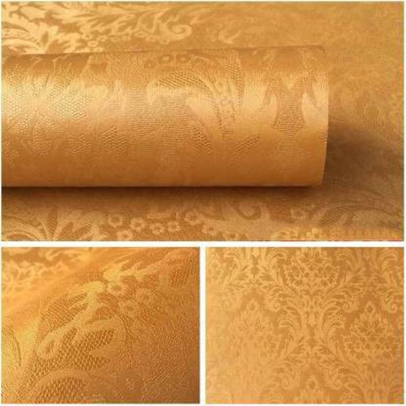 shreeji creation Abstract Gold Wallpaper  (1000 cm x 45 cm, Pack of 2)
