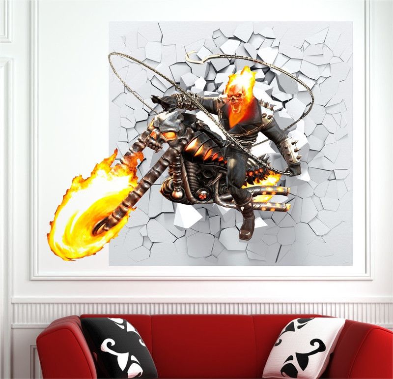 Prime Home Decor 75 cm GHOST RIDSER NEW ADDITION Self Adhesive Sticker  (Pack of 1)