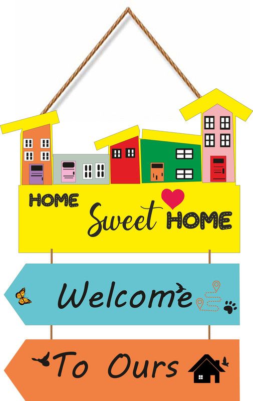 Brothers Creation home sweet home welcome to our home  (Multicolor)