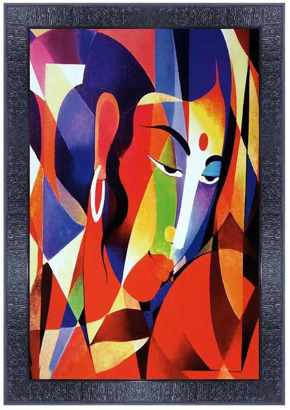pnf Modern art Wood Photo Frames with Acrylic Sheet (Glass) 9416 Digital Reprint 14 inch x 10 inch Painting  (With Frame)