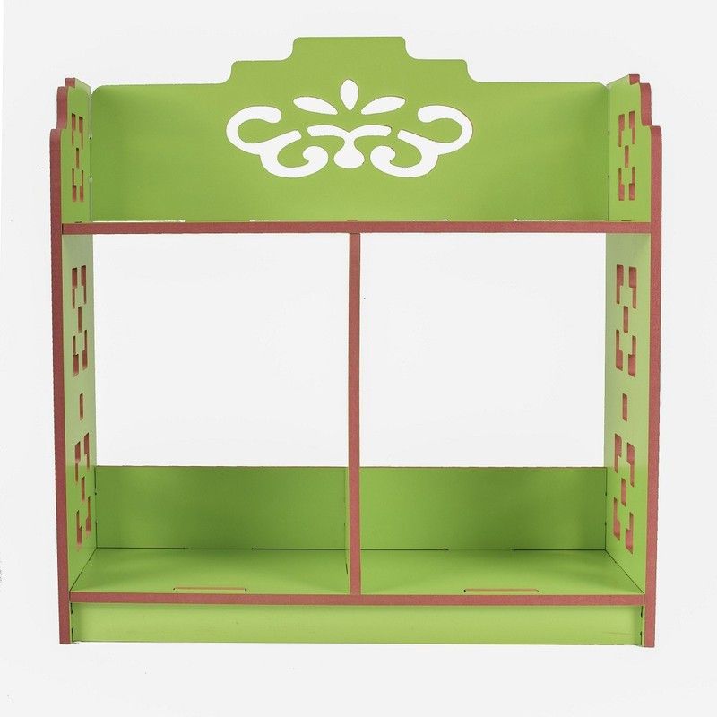 Horbac Wooden Wall Shelf  (Number of Shelves - 3, Green)