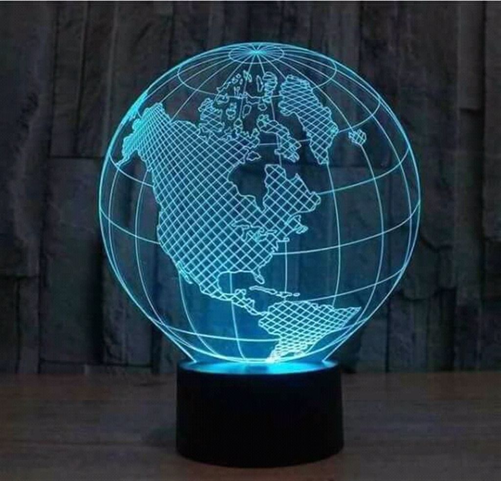 Earth Map Remote Control Lamp