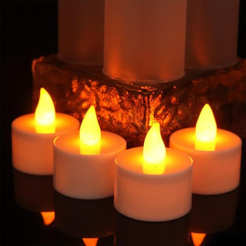 Gonsgadapp Bright led (NEW)tea light candle for decoration Candle  (White, Pack of 12)