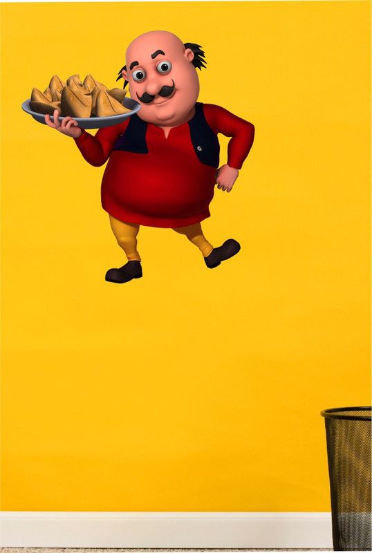 BALKRISHNA WALL STICKER 42 cm HD CUTE MOTU PATLU Self Adhesive Sticker  (Pack of 1)