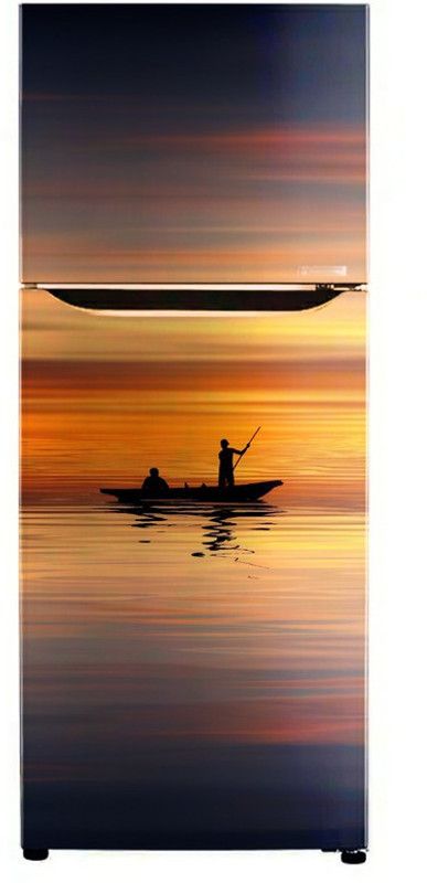 Advait Designs 60 cm Advait Designs sunset boating water Fridge wallpaper poster Adhesive Vinyl Sticker Fridge wrap Decorative sticker (pvc vinyl covering area 60cm X 160cm ) Self Adhesive Sticker  (Pack of 1)