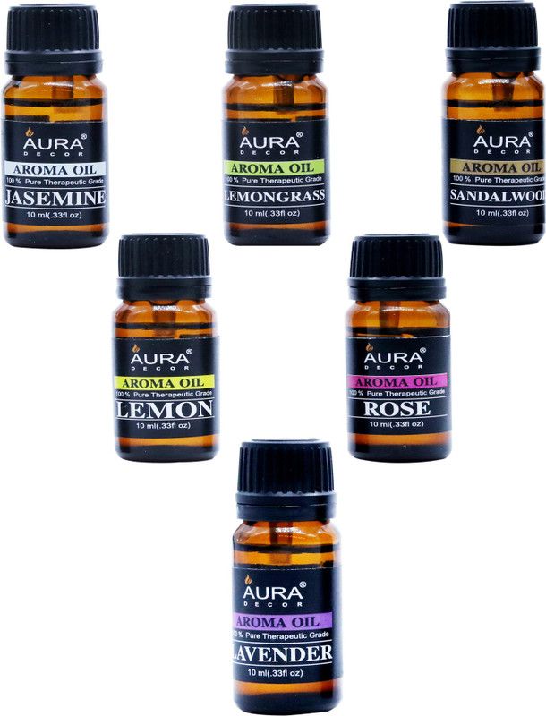 JGD Relax, Rose, Lavender, Jasmine, Lemon Grass, Sandalwood Aroma Oil  (6 x 10 ml)
