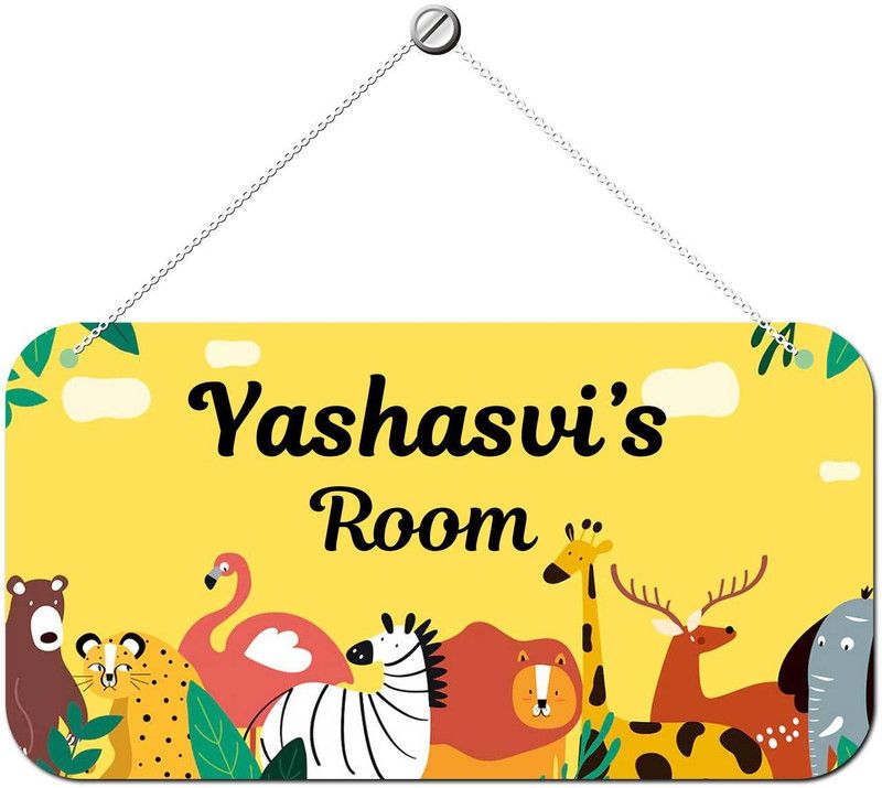 ARTBUG Wooden Yashasvi Door Sign Kids Room Name Plate  (Multicolor)