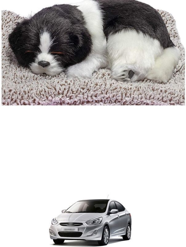 PRTEK Cute Sleeping Dog for Car, Home Interior, Office Work Table Designs 186 Decorative Showpiece - 8 cm  (Brass, Multicolor)