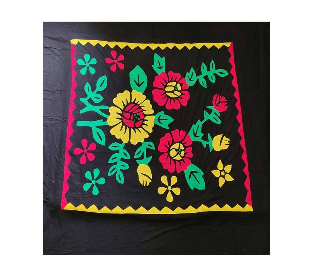 Applique Embroidered Cotton Bed Cover With Pillow Cover